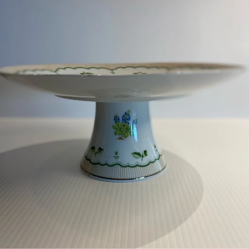 Vintage Georges Briard Mid-Century Victorian Garden Pedestal Cake Stand w/server